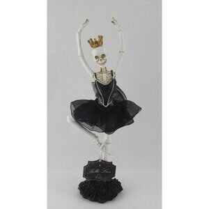 New Halloween Ballerina Skeleton Figurine Statue Tabletop Decor 12" Bella Lux